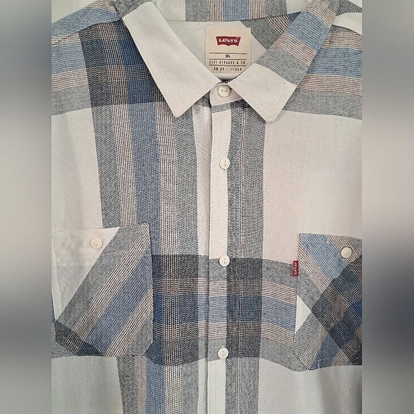 Levi's Men's Blue Plaid Shirt Size XXL NWOT - Picture 6 of 10